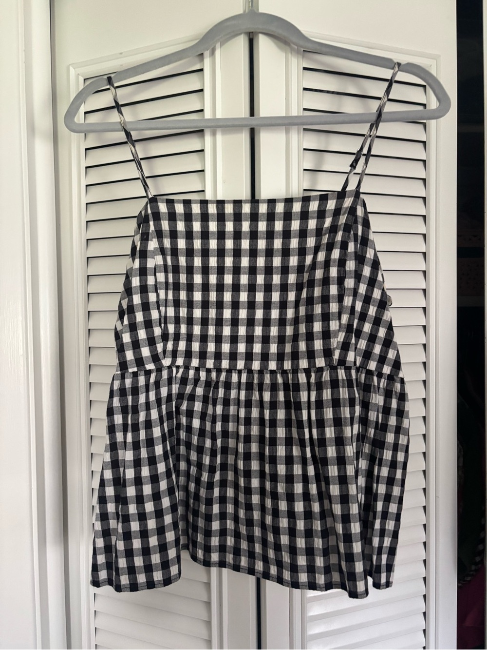 wild fable Black and White Gingham Babydoll Top